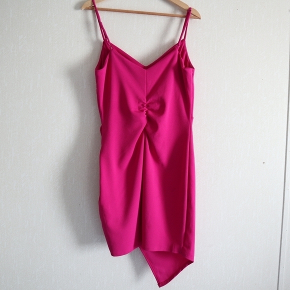 LOVE Nickie Lew Sparkle Pink Ruched side Stretch Dress - Picture 10 of 15